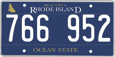 RI license plate 766952