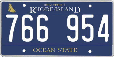 RI license plate 766954