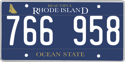 RI license plate 766958