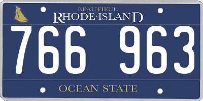 RI license plate 766963
