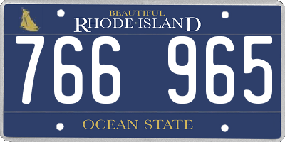 RI license plate 766965