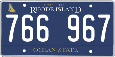 RI license plate 766967