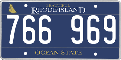 RI license plate 766969
