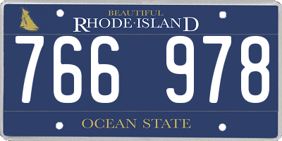 RI license plate 766978