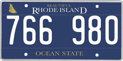RI license plate 766980