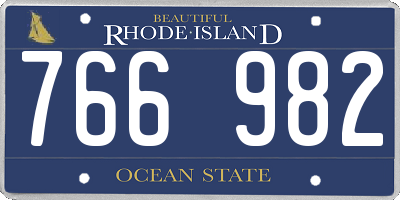 RI license plate 766982