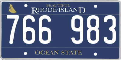 RI license plate 766983