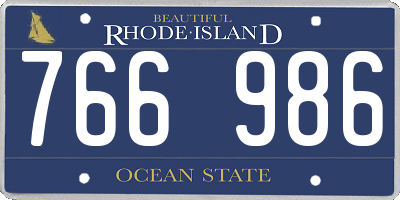 RI license plate 766986