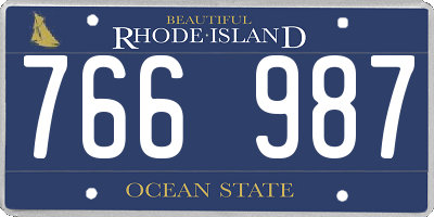 RI license plate 766987