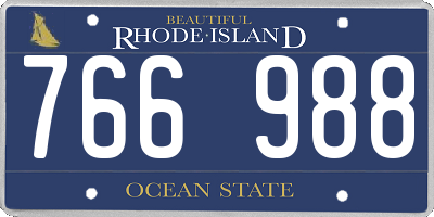 RI license plate 766988