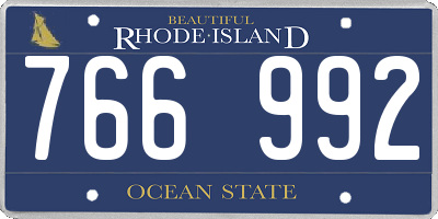 RI license plate 766992