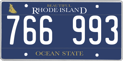 RI license plate 766993