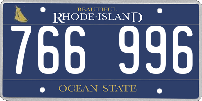 RI license plate 766996
