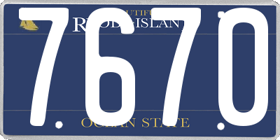RI license plate 7670