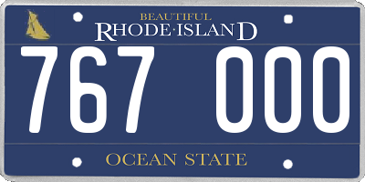 RI license plate 767000