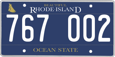 RI license plate 767002