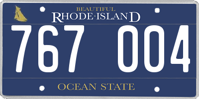 RI license plate 767004