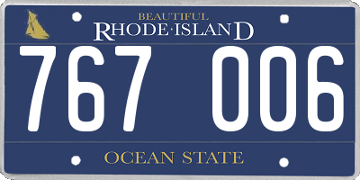 RI license plate 767006
