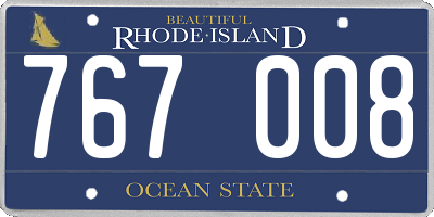RI license plate 767008