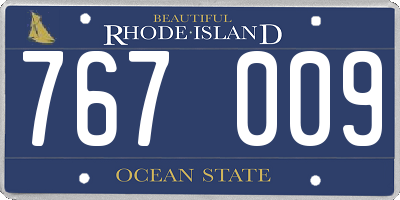 RI license plate 767009