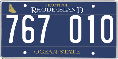 RI license plate 767010