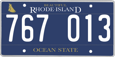 RI license plate 767013