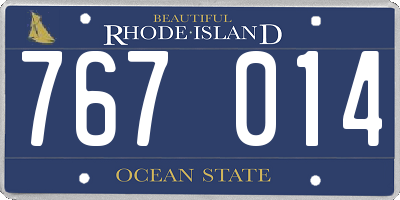 RI license plate 767014