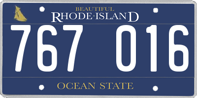 RI license plate 767016