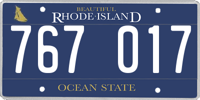 RI license plate 767017