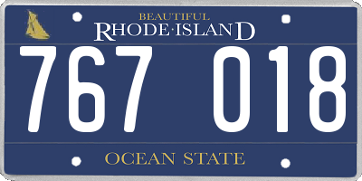 RI license plate 767018