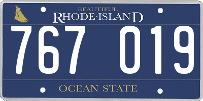 RI license plate 767019