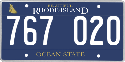 RI license plate 767020