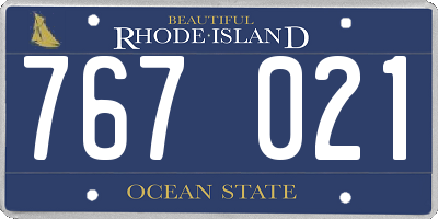 RI license plate 767021