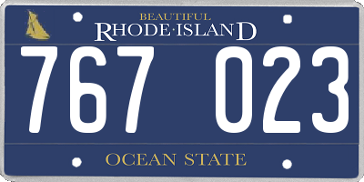 RI license plate 767023