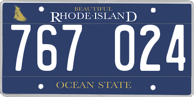 RI license plate 767024
