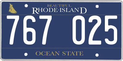 RI license plate 767025