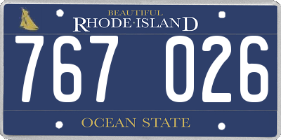 RI license plate 767026