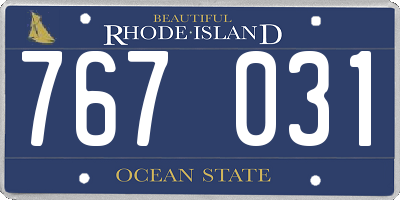 RI license plate 767031