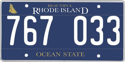 RI license plate 767033