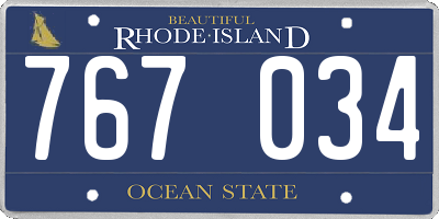 RI license plate 767034