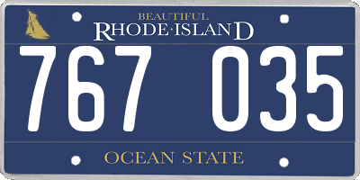 RI license plate 767035