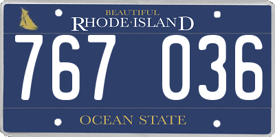 RI license plate 767036