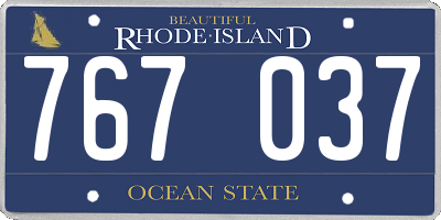 RI license plate 767037
