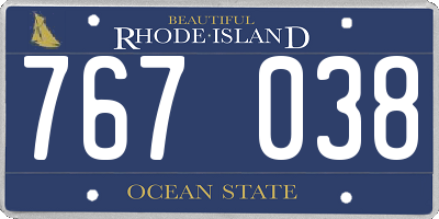 RI license plate 767038