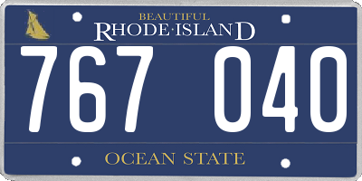RI license plate 767040