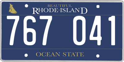 RI license plate 767041