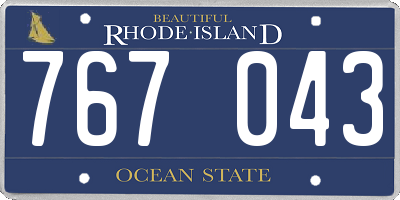 RI license plate 767043