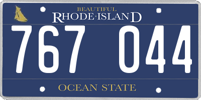 RI license plate 767044