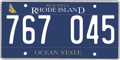 RI license plate 767045