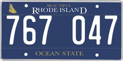 RI license plate 767047